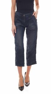 OPUS Melva Jeans modische Damen Capri-Hose im Denim-Look und Five-Pocket-Style Blau