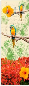 Artland Garderobe »Papagei«, platzsparende Wandgarderobe aus Holz mit 3 Haken, geeignet für kleinen, schmalen Flur, Flurgarderobe