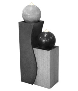 Dehner Polyresin-Gartenbrunnen Ying Yang, ca. B41,5/H94/T24 cm