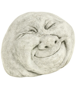 Stein-Gesicht mit zwinkerndem Auge, 18 x 20 x 12 cm