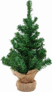 Kaemingk Mini Weihnachtsbaum im Jutesack grün, 60 cm