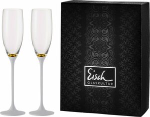 Eisch Sektglas »Champagner Exklusiv«, Kristallglas, Echtgoldauflage, Teilveredelung in Steinoptik, 180 ml, 2-teilig