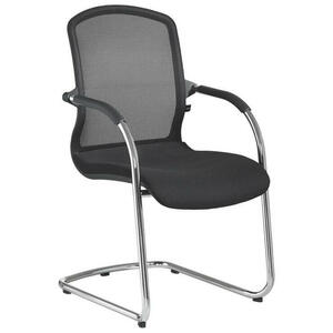 XXXLutz Besucherstuhl schwarz , Open Chair 100 , Metall , verchromt , 001319036808