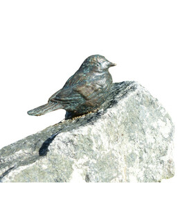 Rottenecker Bronzefigur Vogel auf Findling