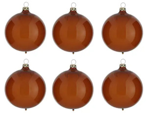 Thüringer Glasdesign Weihnachtsbaumkugel »Transparent«, (Set, 6 St.), braun