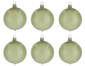 Thüringer Glasdesign Weihnachtsbaumkugel »Transparent«, (Set, 6 St.), grün