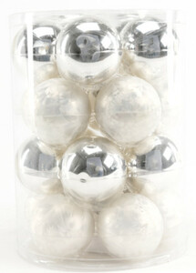TrendLine Weihnachtskugeln Mini aus Glas Ø 35 mm weiß
, 
16 Stück
