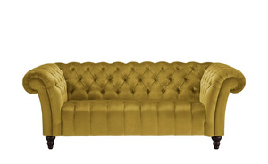 Sofa, 2-sitzig - gelb - 205 cm - 74 cm - 101 cm - Polstermöbel