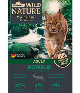 Dehner Wild Nature Nassfutter Auwald Adult, Hirsch & Truthahn, 16 x 85 g