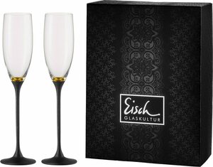 Eisch Sektglas »Champagner Exklusiv«, Kristallglas, Echtgoldauflage, Teilveredelung in Steinoptik, 180 ml, 2-teilig