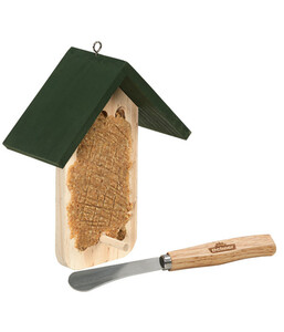 Dehner Natura Futterhaus + Streichmesser für Erdnuss-Aufstrich