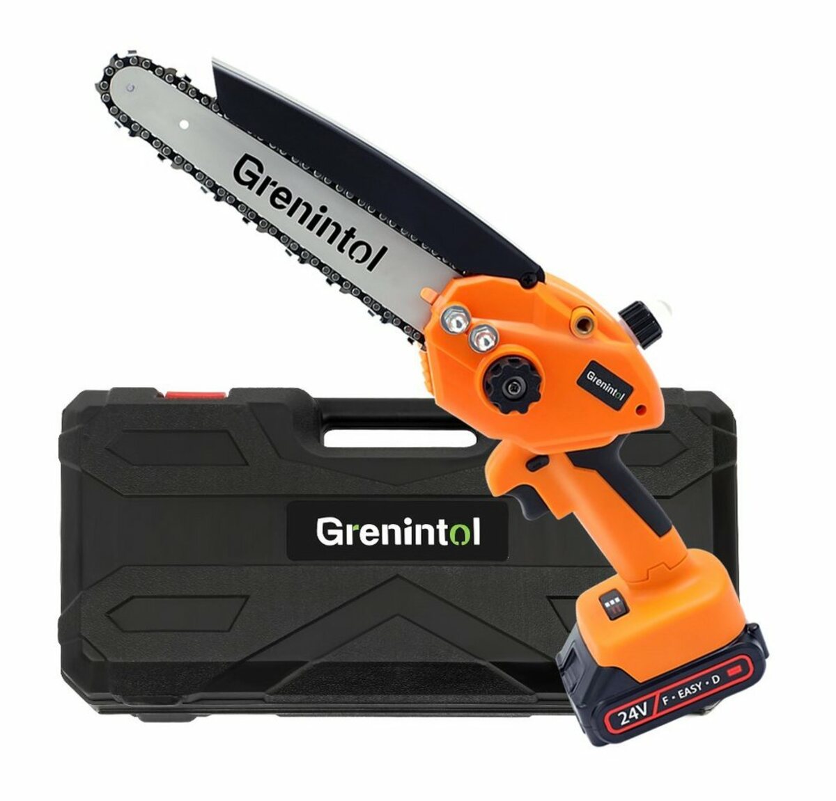 Bild 1 von Grenintol Elektro-Kettensäge »8 Zoll Mini Kettensäge mit 24V-Akku,«, mit Schnellladegerät, 1000W Kettensäge