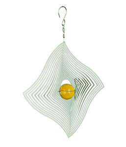 NATURE'S MELODY Windspiel Cosmo Diamant-Welle, 23,5 x 4,5 x 32 cm, silber/gelb