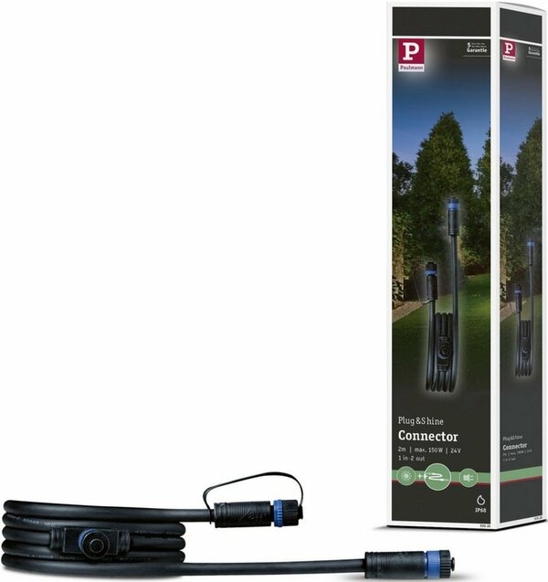 Bild 1 von Paulmann »Outdoor Plug&Shine 2m IP68« Lampen-Verbindungskabel, (200 cm), 1 in - 2 out