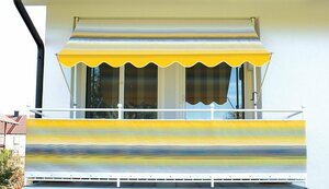 Angerer Freizeitmöbel Klemmmarkise gelb-grau, Ausfall: 150 cm, versch. Breiten