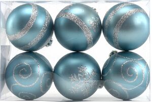 TrendLine Weihnachtskugeln bruchfest 6 Stück, 6 cm Ø dämmerungsblau