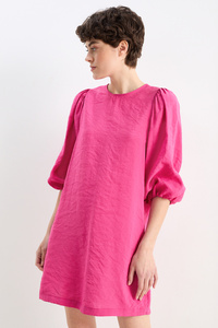 C&A Kleid mit Puffärmeln, Pink, Größe: 36