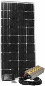 Sunset Solarmodul »Stromset AS 140, 140 Watt, 230 V«, 140 W, Monokristallin, (Set, 5-St), für Gartenhäuser oder Reisemobil