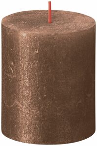 Bolsius Stumpenkerze Rustik Shimmer Kupfer 8 cm