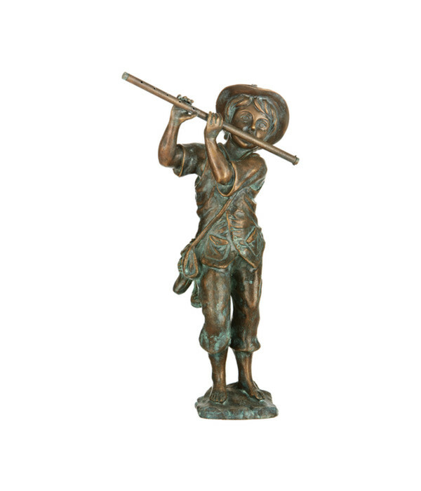 Bild 1 von Bronzefigur Flötenspieler für den Außenbereich, 42 cm
