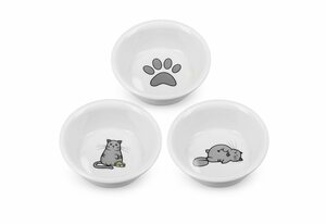 Navaris Futternapf, Keramik, für Katzen und Hunde - Futternapf Set aus Porzellan - 3x Fressnapf Katzennapf - spülmaschinenfest