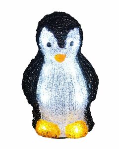 TrendLine LED Acrylfigur Pinguin 8 LED warmweiß, für den Innenbereich 11x8.5x17cm