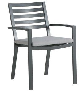 METRO Professional Sessel mit Kissen und Armlehnen, Aluminium, grau