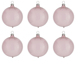 Thüringer Glasdesign Weihnachtsbaumkugel »Transparent«, (Set, 6 St.), rosa