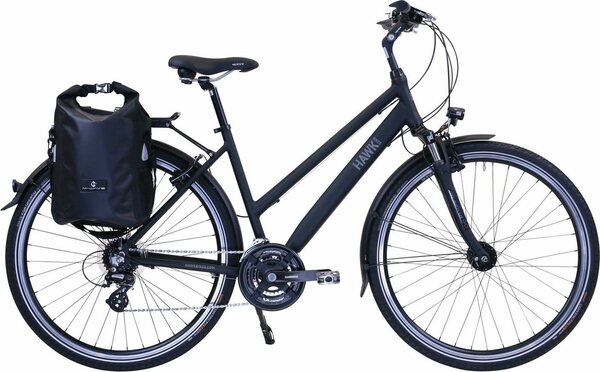 Bild 1 von HAWK Bikes Trekkingrad »HAWK Trekking Lady Premium Plus Black«, 24 Gang Shimano Altus Schaltwerk