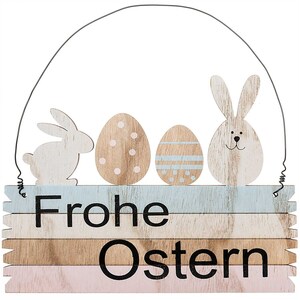 Holzschild Frohe Ostern mehrfarbig 21cm