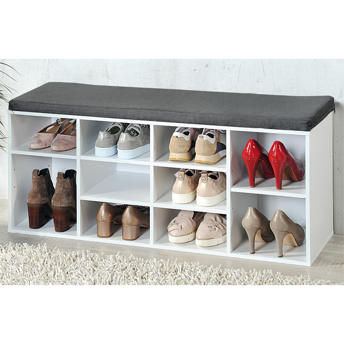 Bild 1 von Schuhschrank mit Sitzkissen wei