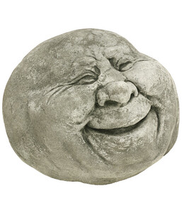 Stein-Gesicht lachend, 18 x 20 x 12 cm