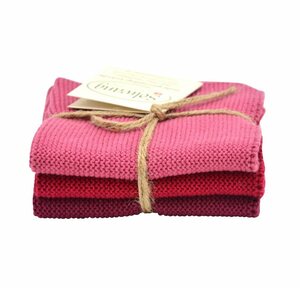 Solwang Staubwischer »3er SOLWANG Wischtuch Küchentuch Waschlappen aus Baumwolle rosa - BORDEAUX Kombi«
