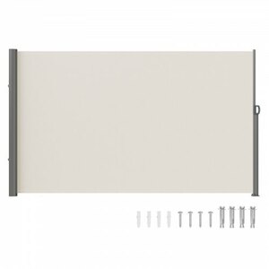 Terrassen Windschutz Rollo Seitenmarkise ausziehbar 180 x 300 cm Cremewei? für den privaten oder gewerblichen Gebrauch