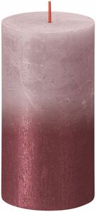 Bolsius Stumpenkerze Rustik Sunset Enschenrose+Rot 13 cm