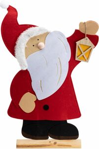 TrendLine Dekofigur Weihnachtsmann mit Holzaufsteller 54x8x81 cm