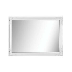 Carryhome Spiegel weiß  , Corfu , Holz , 105x75x3.3 cm , Verzierungen, senkrecht und waagrecht montierbar , 002818001303