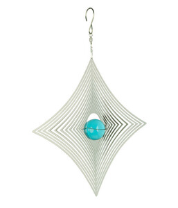NATURE'S MELODY Windspiel Cosmo Diamant, 25 x 4,5 x 34 cm, silber/türkis