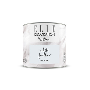 ELLE Decoration by Crown Premium Wandfarbe 'White Feather No. 604' 125 ml