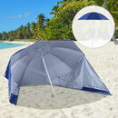 Bild 4 von Outsunny 2 in 1 Sonnenschirm Strandschirm Windschutz Strandmuschel Blau Φ210xH222cm