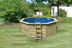 Karibu Outdoor Pool 400 x 400 cm Modell X1 Set inkl. Innenhülle, Skimmer & Filteranlage - Kesseldruc