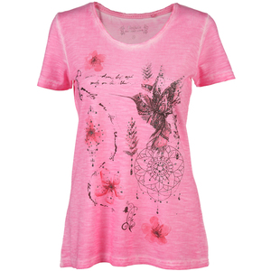 Damen Landhaus Shirt mit Strasssteinchen
                 
                                                        Pink