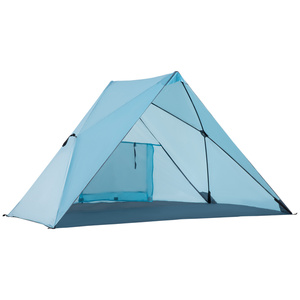 Outsunny Strandmuschel Strandzelt mit UV50+ Sonnenschutz Meshfenster Tragetasche Campingzelt 2-3 Per