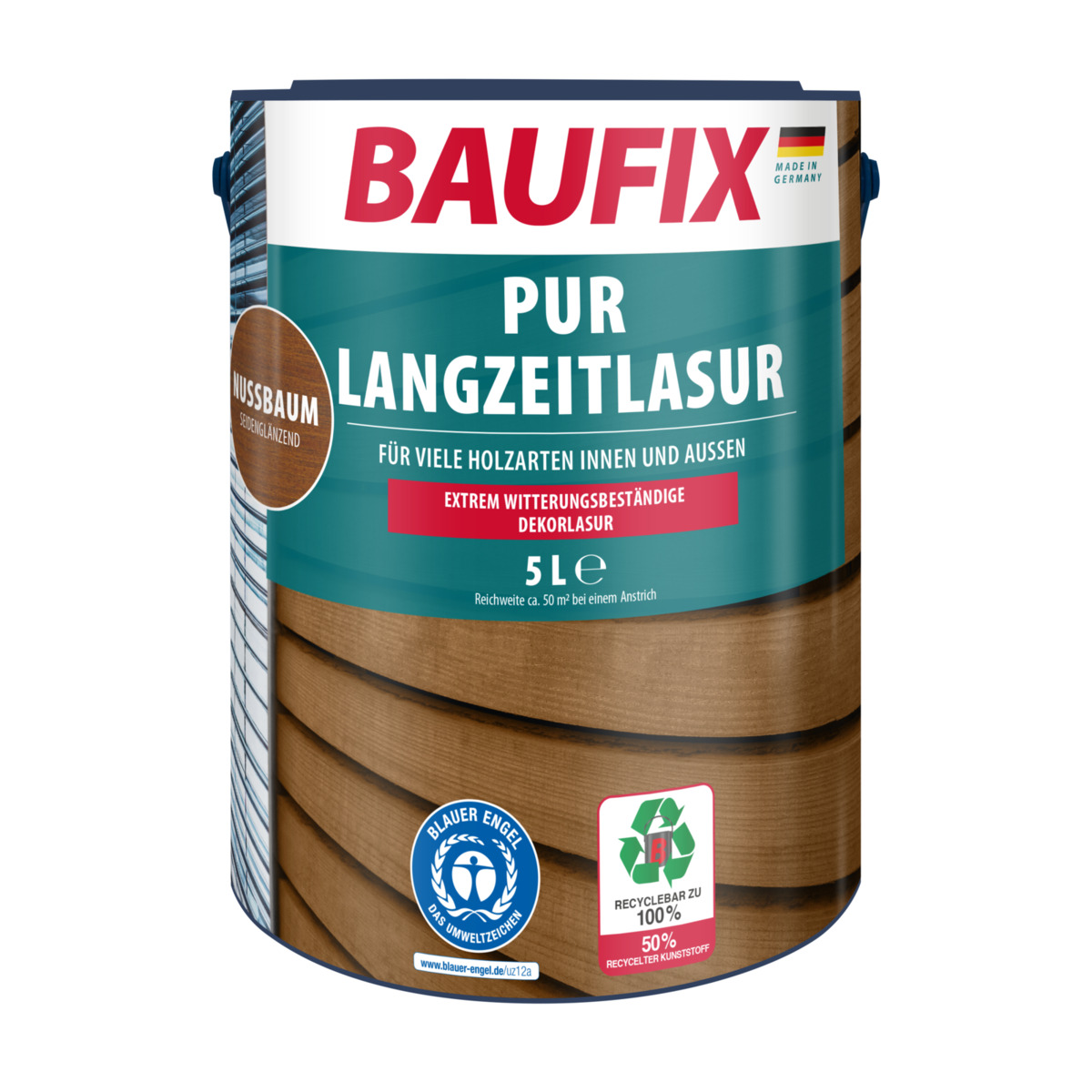Bild 1 von Baufix PUR-Langzeitlasur, Nussbaum