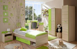 Ticaa Kinderzimmer Jugendzimmer "Lori" 6-teilig grün