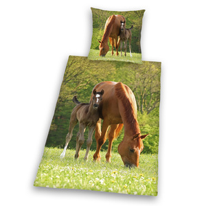 Pferd mit Fohlen Bettwäsche, Größe: 135 x 200 cm