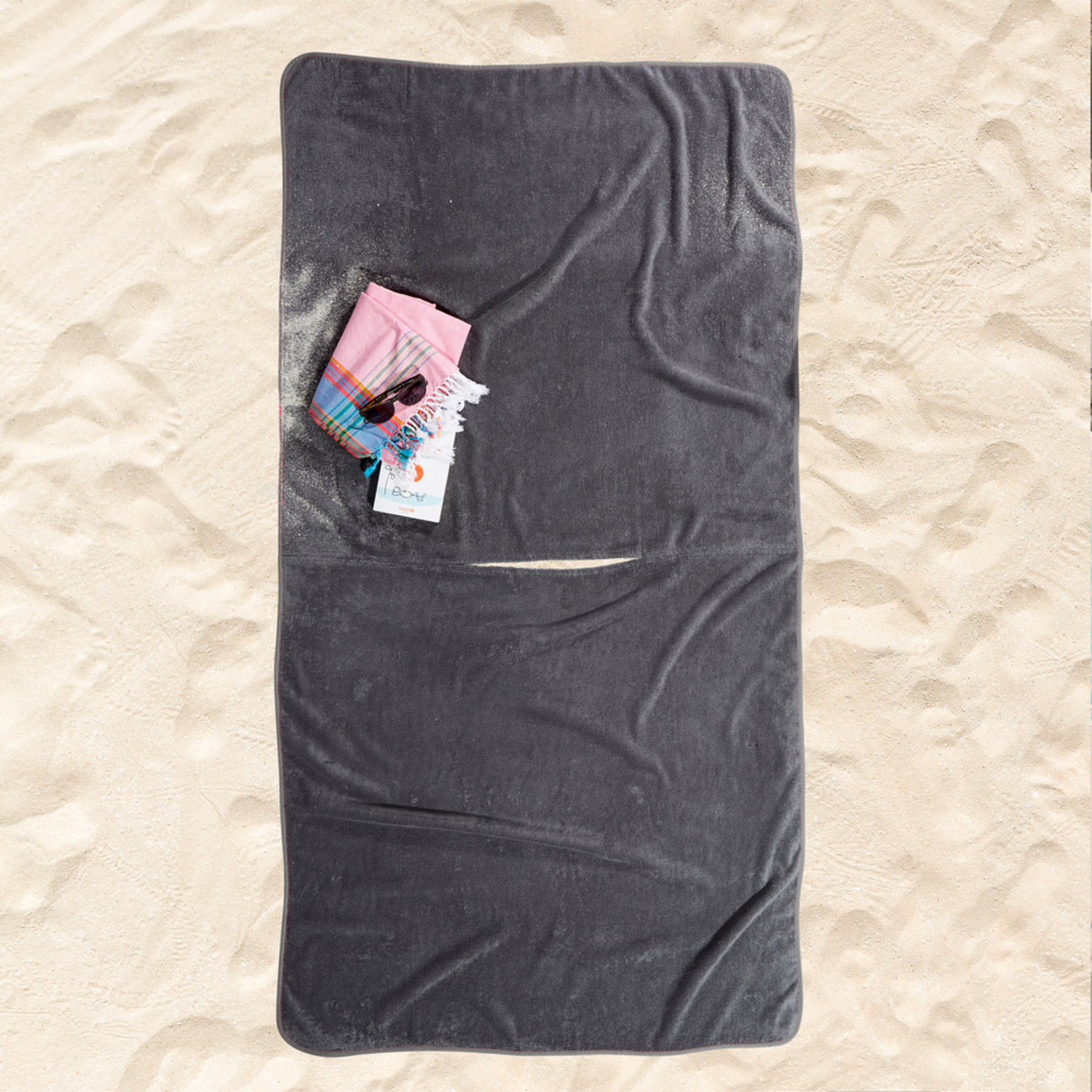 Bild 1 von Sensino XL-Badetuch-Poncho 2in1, 100 x 200 cm, Opalgrau