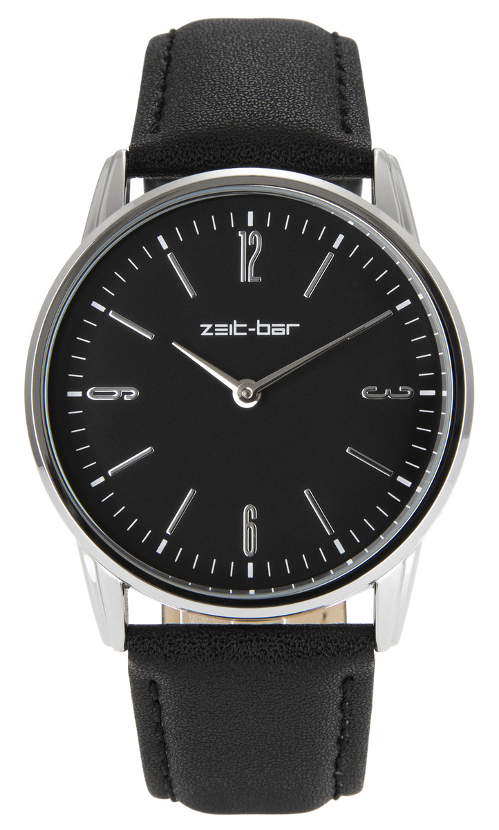 Bild 3 von Zeit-Bar Funk-Armbanduhr, Alu-Gehäuse, Leder-Uhrband