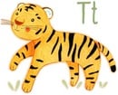 Bild 1 von Wall-Art Wandtattoo Tiger Tierwelt Buchstabe T, (1 St.)