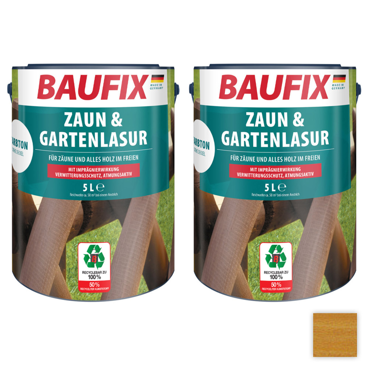 Bild 1 von Baufix Zaun- und Gartenlasur, Eiche hell - 2er-Set